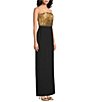 Aidan Mattox Feather Bodice Knit Crepe Column Gown - Image 3
