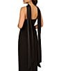 Aidan Mattox Halter Scarf Column Gown, Color:Black - Image 3