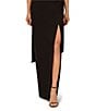 Aidan Mattox Halter Scarf Column Gown, Color:Black - Image 4