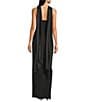 Aidan Mattox Halter Scarf Column Gown, Color:Black - Image 6