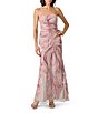 Aidan Mattox Mesh One Shoulder Sleeveless Long Dress - Image 1