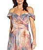 Color:Rose Gold - Image 3 - Off-the-Shoulder Sweetheart Neck Sleeveless Printed Ball Gown
