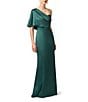 Aidan Mattox One Shoulder Sheath Mikado Gown - Image 1