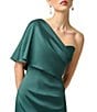 Aidan Mattox One Shoulder Sheath Mikado Gown - Image 3