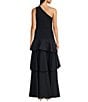 Aidan Mattox One Shoulder Tiered Ruffled Ball Gown, Color:Twilight - Image 2