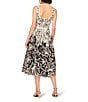 Aidan Mattox Organza Embroidered Floral Print Square Neck Sleeveless A-Line Midi Dress, Color:Ivory Black - Image 2