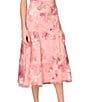 Aidan Mattox Round Neck Sleeveless 3D Embroidered Lace Trumpet Midi Dress, Color:Pink Multi - Image 4