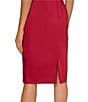 Aidan Mattox Satin One Shoulder Front Bow Sheath Midi Dress, Color:Matador Red - Image 4