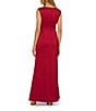 Aidan Mattox Satin Crew Neck Sleeveless Side Ruched Sheath Gown, Color:Matador Red - Image 2