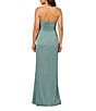 Aidan Mattox Satin Strapless Wrap Gown, Color:Cool Mint - Image 2