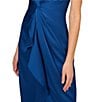 Aidan Mattox Satin V-Neck Twist Front with Cascading Ruffle Gown, Color:Deep Ocean - Image 4