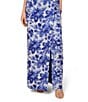 Aidan Mattox Strapless Floral Print Jacquard Side Ruched Column Gown, Color:Rich Royal - Image 4