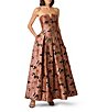 Aidan Mattox Strapless Jacquard Floral Long Dress - Image 1