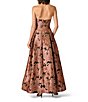 Aidan Mattox Strapless Jacquard Floral Long Dress - Image 2