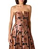 Aidan Mattox Strapless Jacquard Floral Long Dress - Image 3