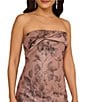 Aidan Mattox Strapless Metallic Print Jacquard Gown With Draped Bodice, Color:Beige - Image 3