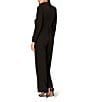 Aidan Mattox Stretch Crepe Shawl Collar Wide Leg Taffeta Bow Drape Jumpsuit, Color:Black - Image 2