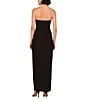 Aidan Mattox Stretch Crepe Strapless Beaded High Leg Sheath Gown, Color:Black - Image 2