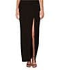 Aidan Mattox Stretch Crepe Strapless Beaded High Leg Sheath Gown, Color:Black - Image 4