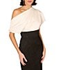 Aidan Mattox Stretch Jacquard Color Block Long Dress, Color:Black White - Image 3