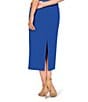 Aidan Mattox Stretch Mikado Off the Shoulder Short Sleeve Midi Dress, Color:Deep Ocean - Image 4