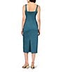 Aidan Mattox Stretch Mikado Square Neck Sheath Midi Dress, Color:Teal Frost - Image 2