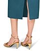 Aidan Mattox Stretch Mikado Square Neck Sheath Midi Dress, Color:Teal Frost - Image 4