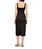 Aidan Mattox Stretch Mikado Square Neck Sheath Midi Dress, Color:Black - Image 2