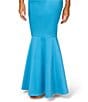 Color:Ocean Blue - Image 4 - Stretch Mikado Strapless Sleeveless Mermaid Gown