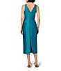 Aidan Mattox Stretch Mikado V-Neck Beaded Sheath Midi Dress, Color:Peacock - Image 2