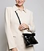 AIMEE Ava Patent Leather Shoulder Bag, Color:Black Crinkle Patent - Image 4