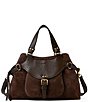 AIMEE Dash Suede Leather Buckle Satchel Bag - Image 1