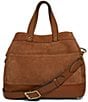 AIMEE Great Escape Studded Suede Shopper Satchel Bag, Color:Chestnut - Image 2
