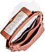 Color:Apricot - Image 3 - Gold Hardware All For Love Mini Flap Leather Crossbody Bag