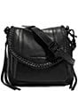 Color:Black/Black - Image 1 - All For Love Mini Solid Black Leather Crossbody Bag