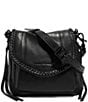 Aimee Kestenberg All For Love Mini Solid Black Leather Crossbody Bag, Color:Black/Black - Image 1