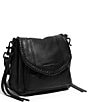 Color:Black/Black - Image 4 - All For Love Mini Solid Black Leather Crossbody Bag