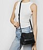 Color:Black/Black - Image 5 - All For Love Mini Solid Black Leather Crossbody Bag