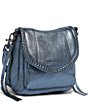 Color:Powder Blue Metallic - Image 4 - All For Love Mini Metallic Blue Leather Crossbody Bag