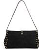 AIMEE Armour Studded Shoulder Bag, Color:Black Suede - Image 2
