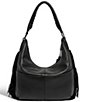 Color:Black - Image 2 - Fringe Benefits Leather Hobo Bag