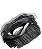 Color:Black - Image 3 - Fringe Benefits Leather Hobo Bag