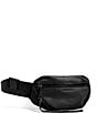 Color:Black - Image 4 - Milan Black Leather Bum Belt Bag
