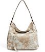 Color:Oat Tie Dye - Image 1 - Night Is Young Tie-Dye Leather Hobo Bag