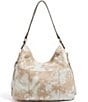 Color:Oat Tie Dye - Image 2 - Night Is Young Tie-Dye Leather Hobo Bag