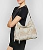 Color:Oat Tie Dye - Image 4 - Night Is Young Tie-Dye Leather Hobo Bag
