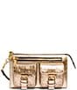 Aimee Kestenberg Metallic Saddle Up Wristlet, Color:Crinkled Gold - Image 1