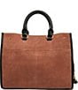 Aimee Kestenberg Stockbridge Corduroy Leather Triple Entry Satchel Bag, Color:Nutshell Colorblock - Image 2