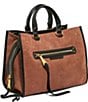 Aimee Kestenberg Stockbridge Corduroy Leather Triple Entry Satchel Bag, Color:Nutshell Colorblock - Image 4