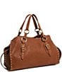 AIMEE Rodeo Large Leather Satchel Bag, Color:Chestnut - Image 4